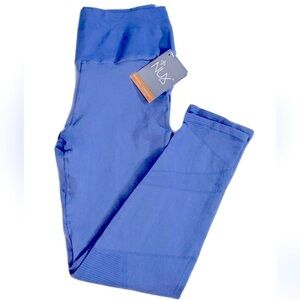 NWT NUX One by One High Rise 7/8 Moderate Compression Leggings Blue Size Large